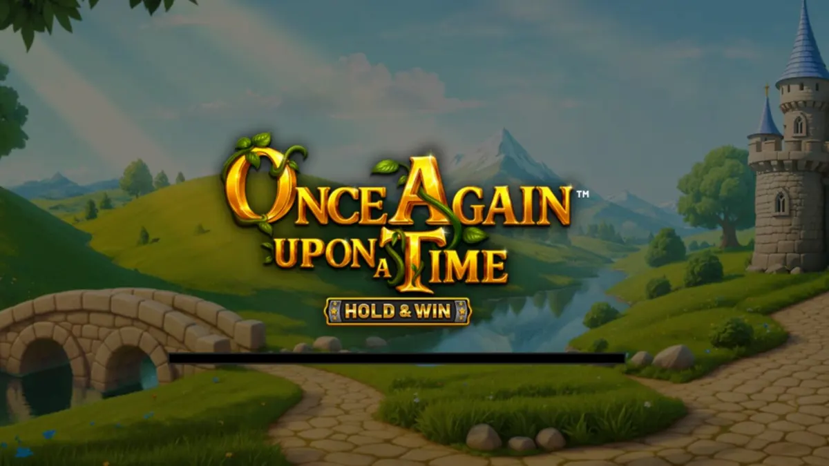 Pemandangan kastil dan naga dalam slot Once Again Upon A Time